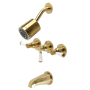 Kingston Brass Paris Tub and Shower Trim Package with 1.8 GPM Multi Function Shower Head Brushed Brass
