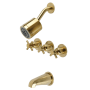 Kingston Brass Concord Tub and Shower Trim Package with 1.8 GPM Multi Function Shower Head Brushed Brass