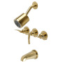 Kingston Brass Centurion Tub and Shower Trim Package with 1.8 GPM Multi Function Shower Head Brushed Brass