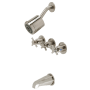 Kingston Brass Concord Tub and Shower Trim Package with 1.8 GPM Multi Function Shower Head Brushed Nickel