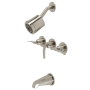 Kingston Brass Centurion Tub and Shower Trim Package with 1.8 GPM Multi Function Shower Head Brushed Nickel