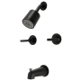 Kingston Brass Manhattan Tub and Shower Trim Package with Multi Function Shower Head Matte Black