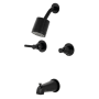 Kingston Brass Kaiser Tub and Shower Trim Package with 1.8 GPM Multi Function Shower Head Matte Black
