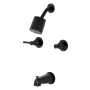 Kingston Brass Concord Tub and Shower Trim Package with 1.8 GPM Multi Function Shower Head Matte Black