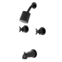 Kingston Brass Concord Tub and Shower Trim Package with 1.8 GPM Multi Function Shower Head Matte Black