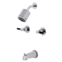 Kingston Brass Kaiser Tub and Shower Trim Package with 1.8 GPM Multi Function Shower Head Polished Chrome