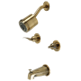 Kingston Brass Centurion Tub and Shower Trim Package with 1.8 GPM Multi Function Shower Head Antique Brass