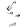 Kingston Brass Concord Tub and Shower Trim Package with 1.8 GPM Multi Function Shower Head Polished Nickel
