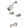 Kingston Brass Concord Tub and Shower Trim Package with 1.8 GPM Multi Function Shower Head Polished Nickel