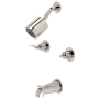 Kingston Brass Centurion Tub and Shower Trim Package with 1.8 GPM Multi Function Shower Head Polished Nickel