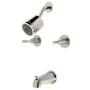 Kingston Brass Convergent Tub and Shower Trim Package with 1.8 GPM Single Function Shower Head and 7.0 GMP Spout Polished Nickel
