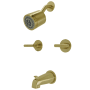Kingston Brass Manhattan Tub and Shower Trim Package with Multi Function Shower Head Brushed Brass