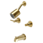Kingston Brass Concord Tub and Shower Trim Package with 1.8 GPM Multi Function Shower Head Brushed Brass
