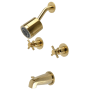 Kingston Brass Concord Tub and Shower Trim Package with 1.8 GPM Multi Function Shower Head Brushed Brass