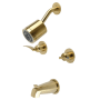 Kingston Brass Centurion Tub and Shower Trim Package with 1.8 GPM Multi Function Shower Head Brushed Brass