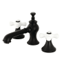 Kingston Brass Vintage 1.2 GPM Widespread Bathroom Faucet with Pop-Up Drain Assembly Matte Black
