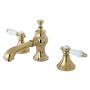 Kingston Brass Bel-Air 1.2 GPM Widespread Bathroom Faucet with Pop-Up Drain Assembly Polished Brass