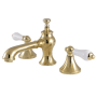 Kingston Brass Vintage 1.2 GPM Widespread Bathroom Faucet with Pop-Up Drain Assembly Polished Brass