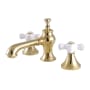 Kingston Brass Vintage 1.2 GPM Widespread Bathroom Faucet with Pop-Up Drain Assembly Polished Brass