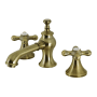 Kingston Brass Vintage 1.2 GPM Widespread Bathroom Faucet with Pop-Up Drain Assembly Antique Brass
