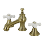Kingston Brass Vintage 1.2 GPM Widespread Bathroom Faucet with Pop-Up Drain Assembly Antique Brass