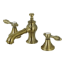 Kingston Brass Tudor 1.2 GPM Widespread Bathroom Faucet with Pop-Up Drain Assembly Antique Brass
