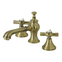 Kingston Brass Millennium 1.2 GPM Widespread Bathroom Faucet with Pop-Up Drain Assembly Antique Brass