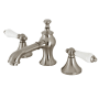 Kingston Brass Vintage 1.2 GPM Widespread Bathroom Faucet with Pop-Up Drain Assembly Brushed Nickel