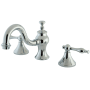 Kingston Brass Naples 1.2 GPM Widespread Bathroom Faucet with Pop-Up Drain Assembly Polished Chrome