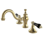 Kingston Brass Duchess 1.2 GPM Widespread Bathroom Faucet with Pop-Up Drain Assembly Polished Brass