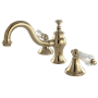 Kingston Brass Wilshire 1.2 GPM Widespread Bathroom Faucet with Pop-Up Drain Assembly Polished Brass