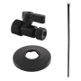 Kingston Brass Trimscape Toilet Supply Kit, 1/2" FIP x 3/8" OD Comp Straight Valve Matte Black