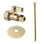 Kingston Brass Trimscape Toilet Supply Kit, 5/8" OD x 3/8" OD Comp Straight Valve Polished Brass