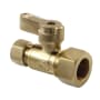 Kingston Brass Baseline 1-5/8" High Straight Stop Valve Brushed Brass