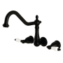 Kingston Brass Heritage Wall Mounted Tub Filler Matte Black