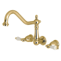 Kingston Brass Heritage Wall Mounted Tub Filler Polished Brass