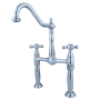 Kingston Brass Victorian 1.2 GPM Bridge, Widespread Bathroom Faucet Polished Chrome