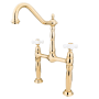 Kingston Brass Victorian 1.2 GPM Bridge, Widespread Bathroom Faucet Polished Brass