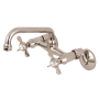 Kingston Brass Essex 1.8 GPM Widespread Bridge Kitchen Faucet - Includes Escutcheon Polished Nickel