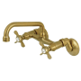 Kingston Brass Essex 1.8 GPM Widespread Bridge Kitchen Faucet - Includes Escutcheon Brushed Brass