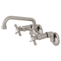 Kingston Brass Essex 1.8 GPM Widespread Bridge Kitchen Faucet - Includes Escutcheon Brushed Nickel