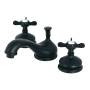 Kingston Brass Essex 1.2 GPM Widespread Bathroom Faucet with Pop-Up Drain Assembly Matte Black