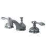 Kingston Brass Tudor 1.2 GPM Widespread Bathroom Faucet with Pop-Up Drain Assembly Polished Chrome