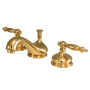 Kingston Brass Heritage 1.2 GPM Widespread Bathroom Faucet with Pop-Up Drain Assembly Polished Brass