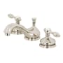 Kingston Brass Tudor 1.2 GPM Widespread Bathroom Faucet with Pop-Up Drain Assembly Polished Nickel