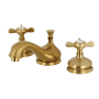 Kingston Brass Essex 1.2 GPM Widespread Bathroom Faucet with Pop-Up Drain Assembly Brushed Brass