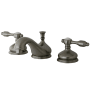 Kingston Brass Tudor 1.2 GPM Widespread Bathroom Faucet with Pop-Up Drain Assembly Brushed Nickel