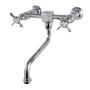 Kingston Brass Essex 1.2 GPM Wall Mounted Bridge, Widespread Bathroom Faucet Polished Chrome