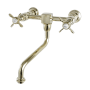 Kingston Brass Essex 1.2 GPM Wall Mounted Bridge, Widespread Bathroom Faucet Polished Brass