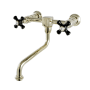 Kingston Brass Duchess 1.2 GPM Wall Mounted Bridge, Widespread Bathroom Faucet Polished Brass